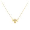 Simple Style Bee Sterling Silver Inlay Zircon Pendant Necklace