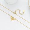 Simple Style Bee Sterling Silver Inlay Zircon Pendant Necklace