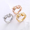Simple Style Butterfly Stainless Steel Plating Inlay Zircon 24k Gold Plated Rings
