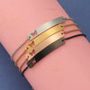 Simple Style Customization Laser Engraving Butterfly Titanium Steel 18K Gold Plated Bracelets In Bulk
