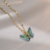 Simple Style Butterfly Titanium Steel Patchwork Pendant Necklace