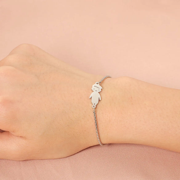 Simple Style Cartoon Character Customization Laser Engraving 304 Stainless Steel Bracelets In Bulk