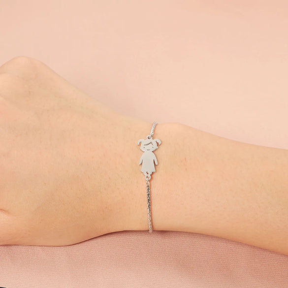 Simple Style Cartoon Character Customization Laser Engraving 304 Stainless Steel Bracelets In Bulk