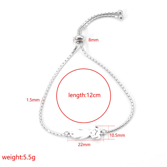 Simple Style Cartoon Character Customization Laser Engraving 304 Stainless Steel Bracelets In Bulk