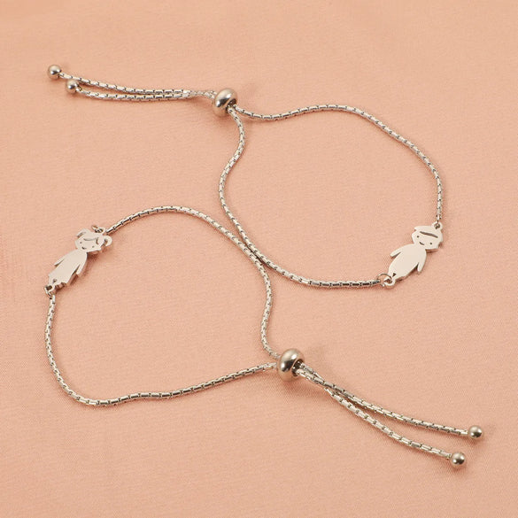 Simple Style Cartoon Character Customization Laser Engraving 304 Stainless Steel Bracelets In Bulk