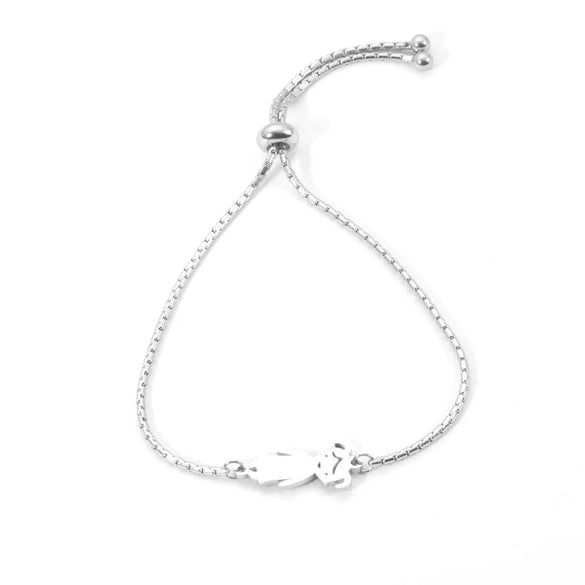 Simple Style Cartoon Character Customization Laser Engraving 304 Stainless Steel Bracelets In Bulk