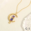 Simple Style Cat Copper Plating Inlay Zircon 18k Gold Plated Pendant Necklace