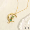 Simple Style Cat Copper Plating Inlay Zircon 18k Gold Plated Pendant Necklace