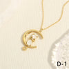 Simple Style Cat Copper Plating Inlay Zircon 18k Gold Plated Pendant Necklace