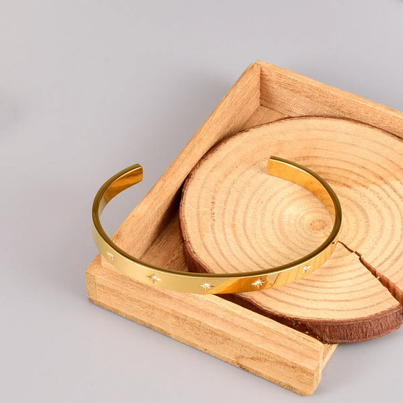 Star 304 Stainless Steel Titanium Steel 18K Gold Plated Rhinestones In Bulk