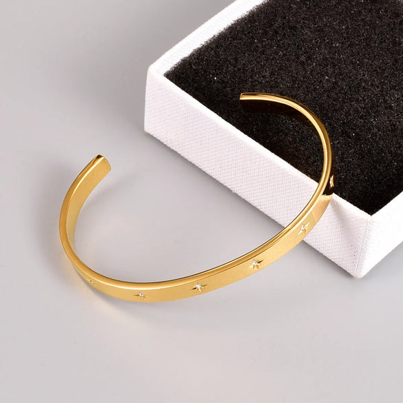 Star 304 Stainless Steel Titanium Steel 18K Gold Plated Rhinestones In Bulk