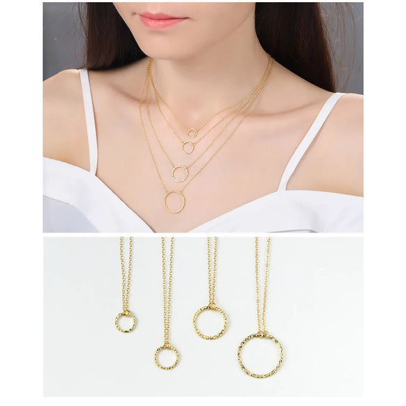 Simple Style Circle Sterling Silver Plating Pendant Necklace 1 Piece