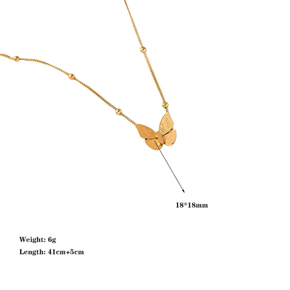 Simple Style Classic Style Butterfly Titanium Steel Plating Earrings Necklace