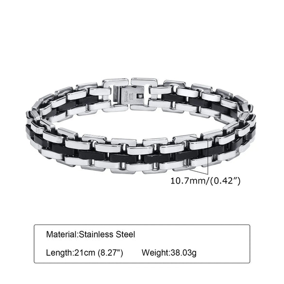 Simple Style Classic Style Color Block 201 Stainless Steel Men'S Italian Charm Bracelets Bracelets