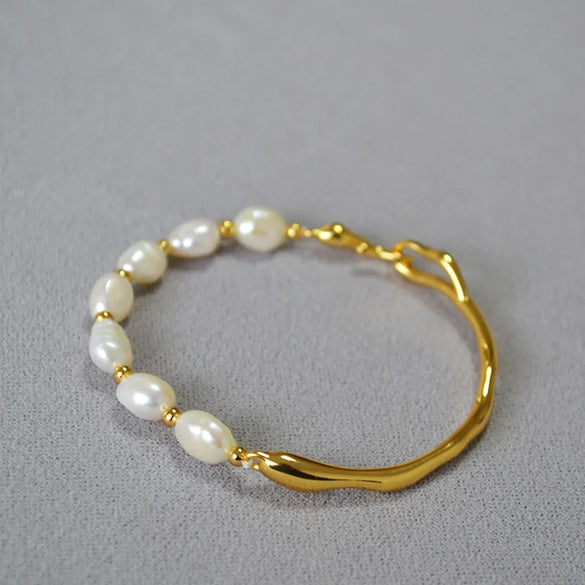 Simple Style Classic Style Color Block Imitation Pearl Brass Wholesale Bracelets
