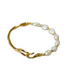 Simple Style Classic Style Color Block Imitation Pearl Brass Wholesale Bracelets