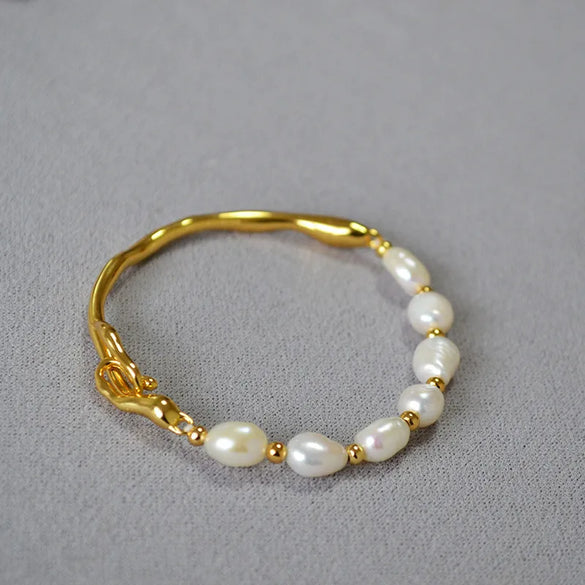 Simple Style Classic Style Color Block Imitation Pearl Brass Wholesale Bracelets
