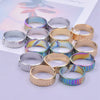 Wholesale Jewelry Simple Style Classic Style Color Block 304 Stainless Steel 18K Gold Plated Asymmetrical Polishing Rings