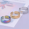 Wholesale Jewelry Simple Style Classic Style Color Block 304 Stainless Steel 18K Gold Plated Asymmetrical Polishing Rings