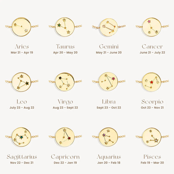 Simple Style Classic Style Constellation Stainless Steel Plating Inlay Zircon 18k Gold Plated Bracelets