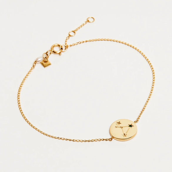 Simple Style Classic Style Constellation Stainless Steel Plating Inlay Zircon 18k Gold Plated Bracelets