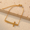 Simple Style Classic Style Cross 304 Stainless Steel 18K Gold Plated Bracelets In Bulk