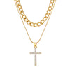 Simple Style Classic Style Cross Alloy Wholesale Layered Necklaces