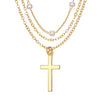 Simple Style Classic Style Cross Alloy Wholesale Layered Necklaces
