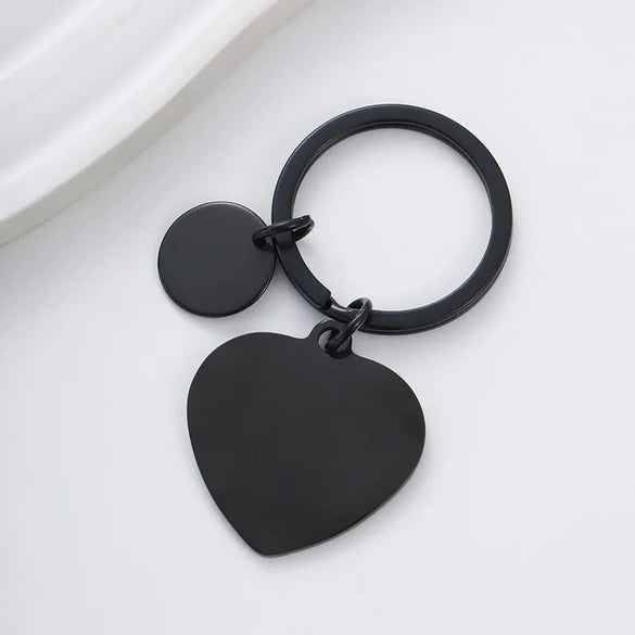 Simple Style Classic Style Customization Laser Engraving Heart Shape 201 Stainless Steel Plating Unisex Bag Pendant Keychain