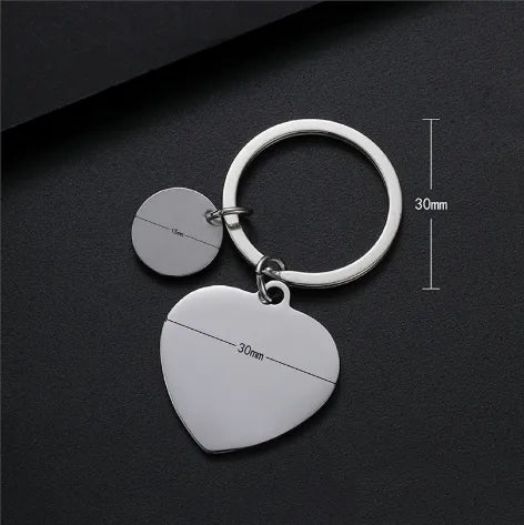 Simple Style Classic Style Customization Laser Engraving Heart Shape 201 Stainless Steel Plating Unisex Bag Pendant Keychain