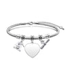 Simple Style Classic Style Customization Laser Engraving Heart Shape 201 Stainless Steel Snake Chain Bracelets In Bulk