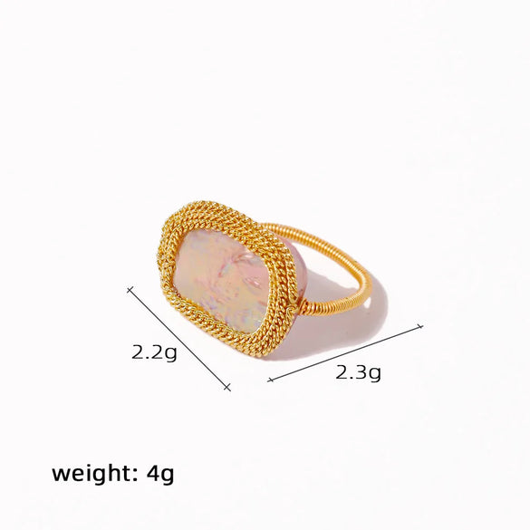 Simple Style Classic Style Flower Freshwater Pearl Copper Plating Inlay Pearl 18k Gold Plated Rings