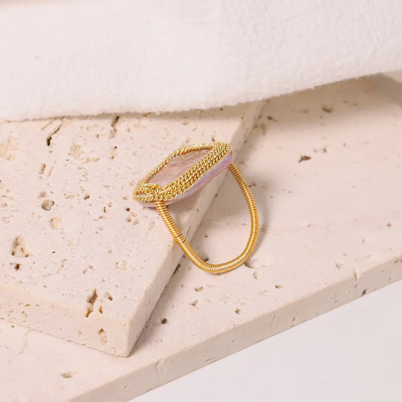 Simple Style Classic Style Flower Freshwater Pearl Copper Plating Inlay Pearl 18k Gold Plated Rings