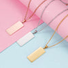 Wholesale Jewelry Simple Style Classic Style Geometric Customization Laser Engraving Stainless Steel 18K Gold Plated Pendant Necklace