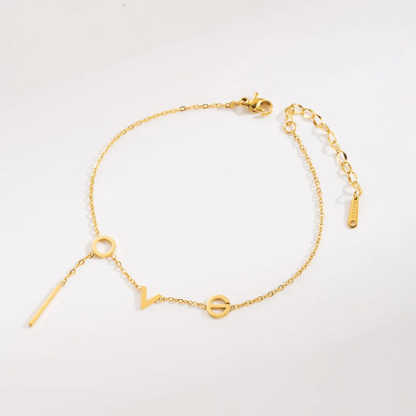 Simple Style Classic Style Heart Shape Bow Knot 304 Stainless Steel Inlay Crystal Rhinestones 18K Gold Plated Women'S Anklet