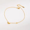 Simple Style Classic Style Heart Shape Bow Knot 304 Stainless Steel Inlay Crystal Rhinestones 18K Gold Plated Women'S Anklet
