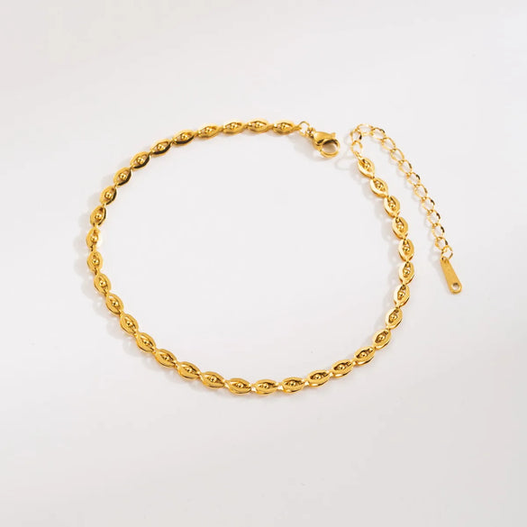 Simple Style Classic Style Heart Shape Bow Knot 304 Stainless Steel Inlay Crystal Rhinestones 18K Gold Plated Women'S Anklet