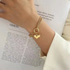 Simple Style Classic Style Heart Shape 304 Stainless Steel 18K Gold Plated Bracelets In Bulk
