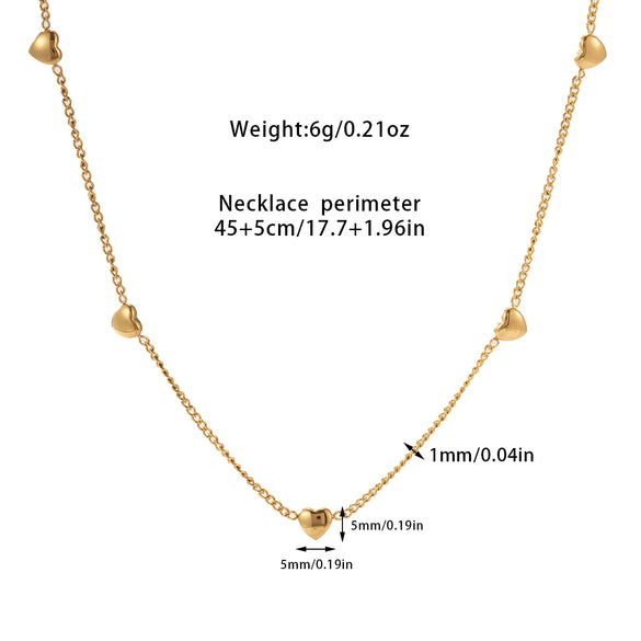 Simple Style Classic Style Heart Shape Titanium Steel Plating Gold Plated Women'S Pendant Necklace