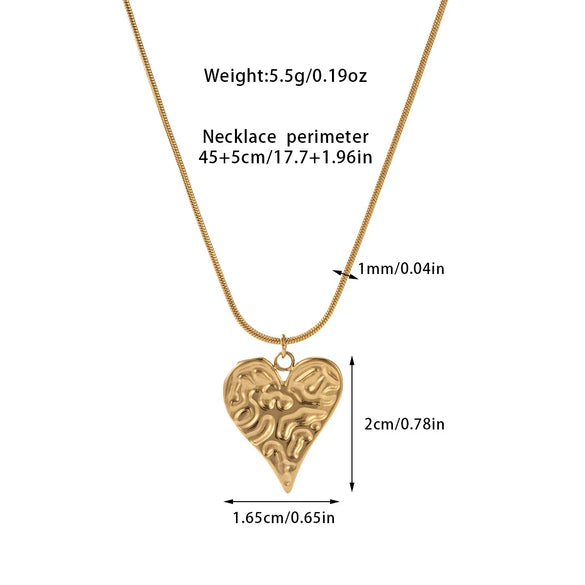 Simple Style Classic Style Heart Shape Titanium Steel Plating Gold Plated Women'S Pendant Necklace