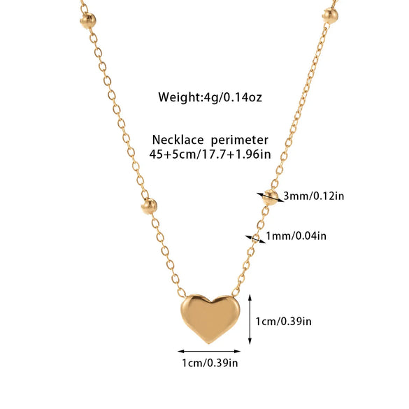 Simple Style Classic Style Heart Shape Titanium Steel Plating Gold Plated Women'S Pendant Necklace