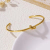 Simple Style Classic Style Knot Titanium Steel 18K Gold Plated Bangle In Bulk
