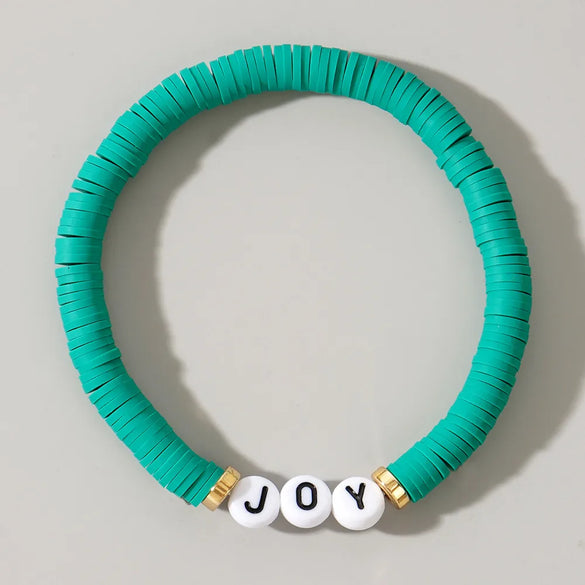 Simple Style Classic Style Letter Soft Clay Iron Gall Stone Wholesale Bracelets