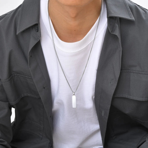 Simple Style Classic Style Solid Color 304 Stainless Steel Polishing 18K Gold Plated Men'S Pendant Necklace