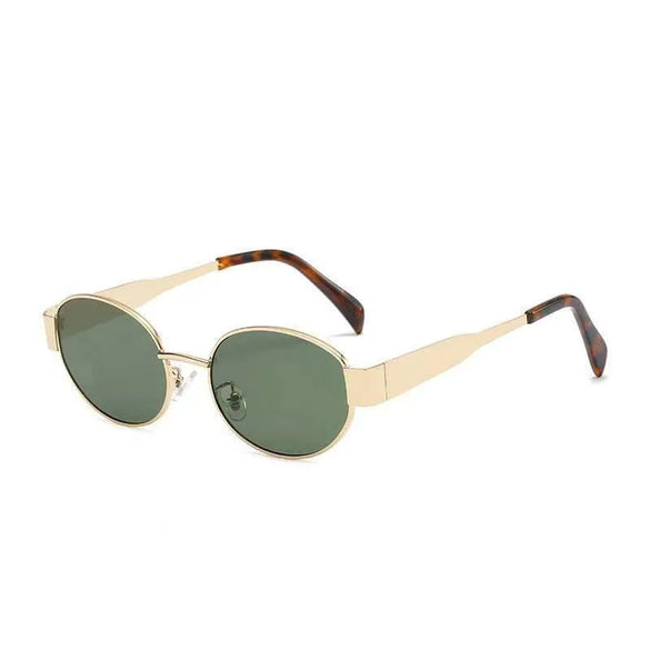 Simple Style Classic Style Solid Color Ac Oval Frame Full Frame Women'S Sunglasses