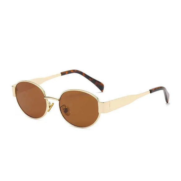 Simple Style Classic Style Solid Color Ac Oval Frame Full Frame Women'S Sunglasses