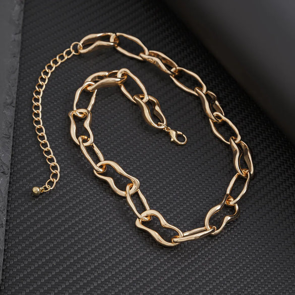 Simple Style Classic Style Solid Color Copper Irregular Plating Men'S Necklace