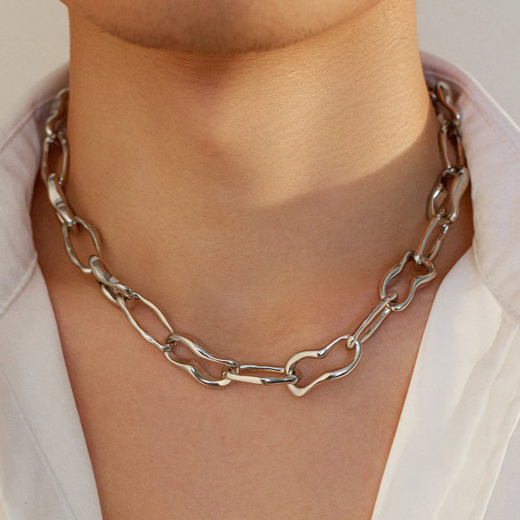 Simple Style Classic Style Solid Color Copper Irregular Plating Men'S Necklace
