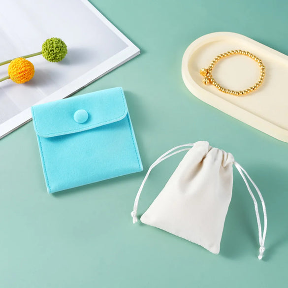 Simple Style Classic Style Solid Color Flannel Jewelry Packaging Bags