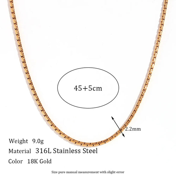 Wholesale Jewelry Simple Style Classic Style Solid Color 304 Stainless Steel 18K Gold Plated Plating Bracelets Anklet Necklace